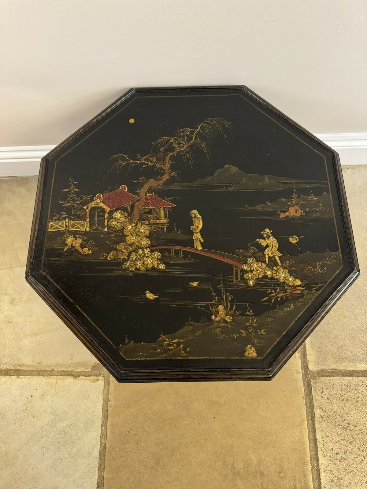 Wonderful Quality Antique Chinoiserie Decorated Coffee Table photo furniture