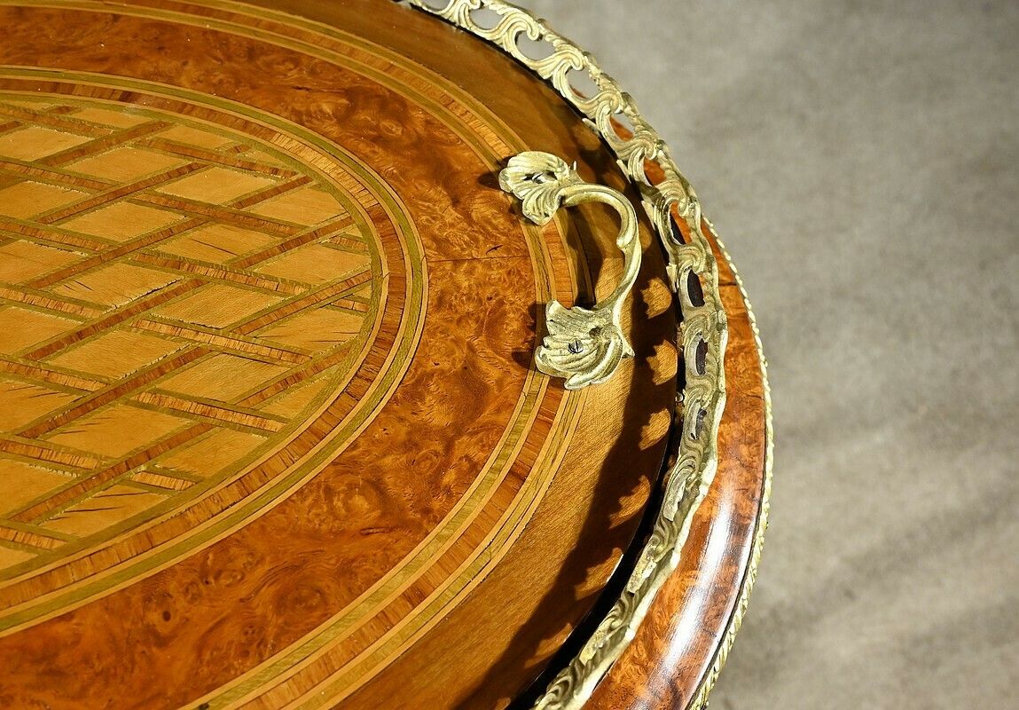 Planter In Precious Wood Marquetry, Napoleon III Period – Mid 19th Century photo vintage