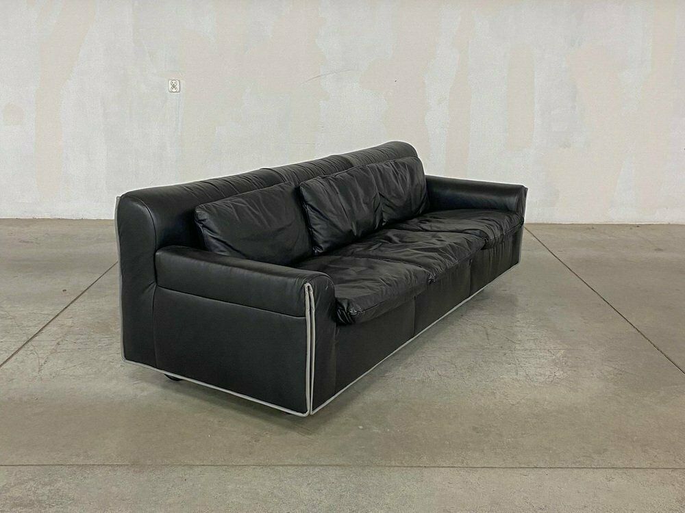 Heli 3 Seater Leather Sofa By Otto Zapf For Knoll, 1980s photo for sale
