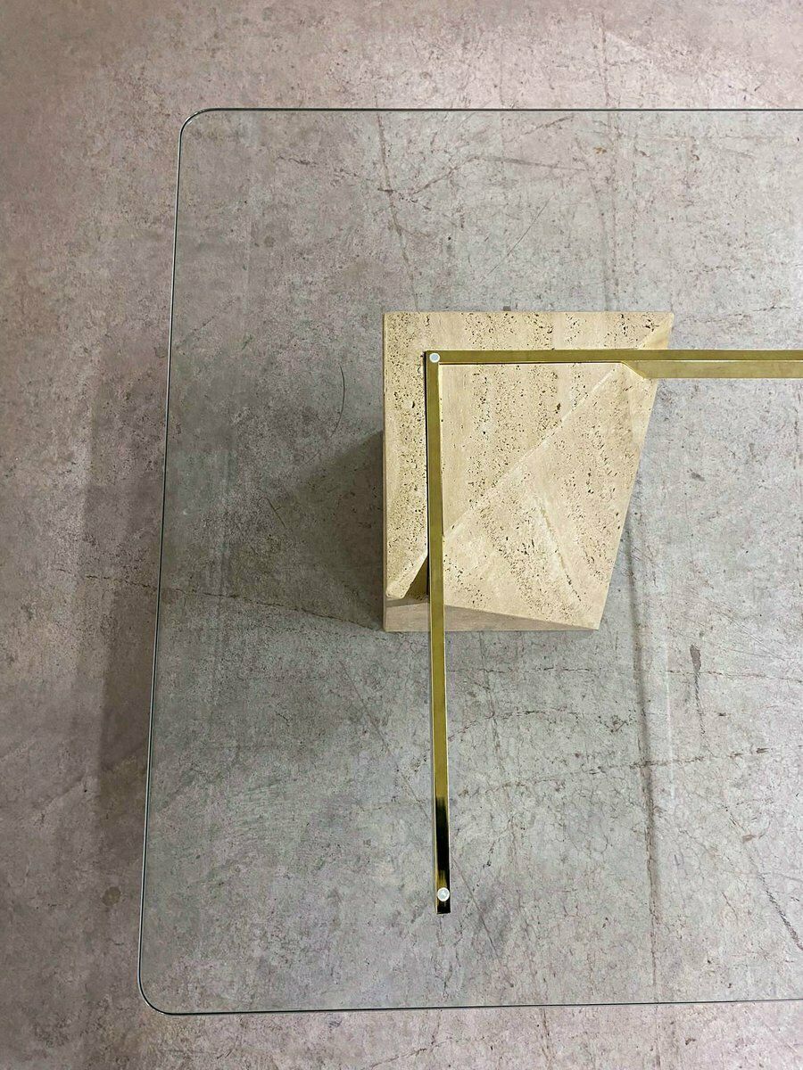 Italian Travertine Coffee Table From Artedi, 1970s photo 1720.0