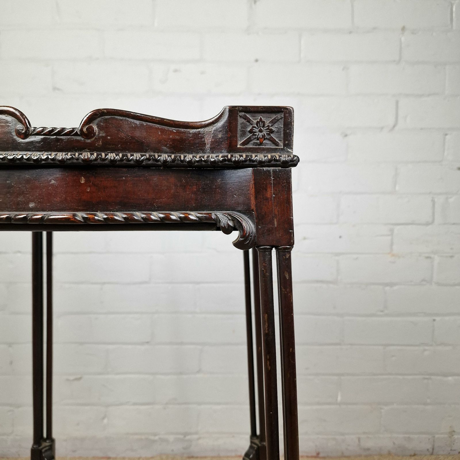 Mahogany Chippendale Lamp Table / Kettle Stand 19th Century photo vinterior