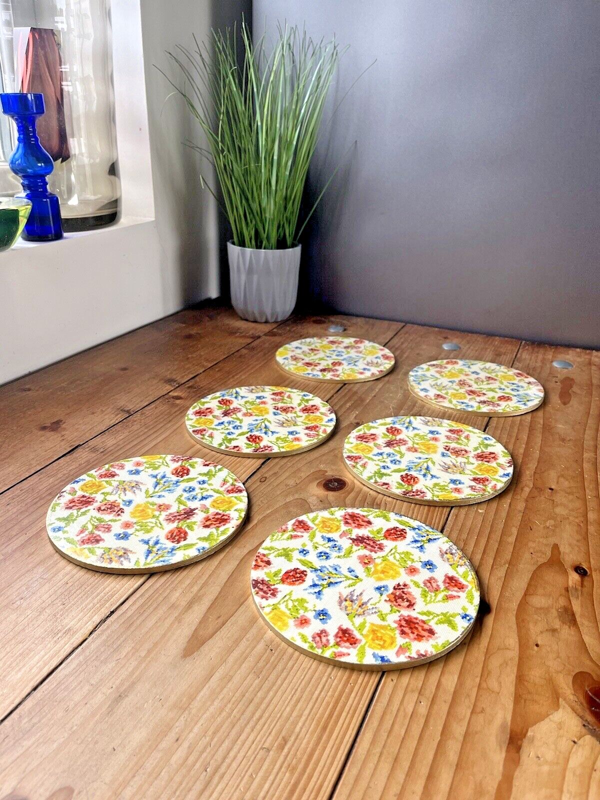 Vintage Set Of 6 Floral Chintz Tapestry Table Placemats Royal Winton Queen Anne photo Home Decor