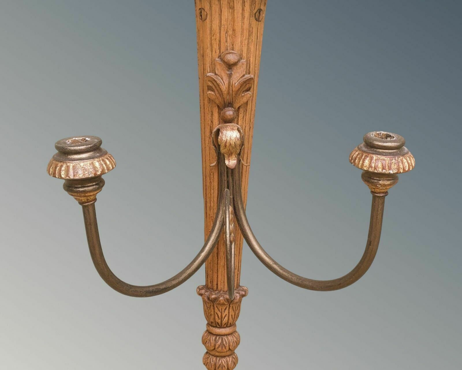 Antique Candelabra Wall Sconce Lime Wood Gilt photo 195.0