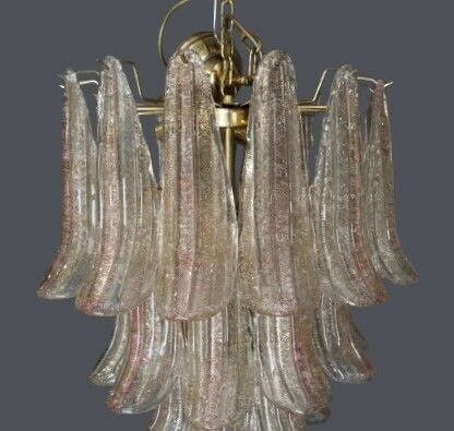 Mid Century Murano Chandelier/Murano Lamp Dahlia/Italian Design Light 70's photo Lighting