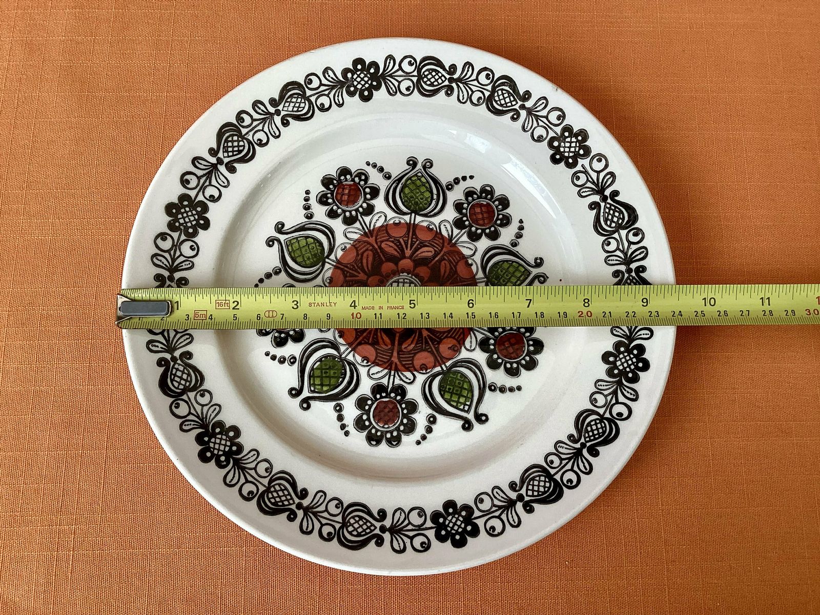 photo furniture Broadhurst Kathie Winkle ‘Romany’ Dinner Plates (Set Of 6), Grade 1 Condition, 1975 Kathie Winkle Romany Dinner Plates, Retro Plates
