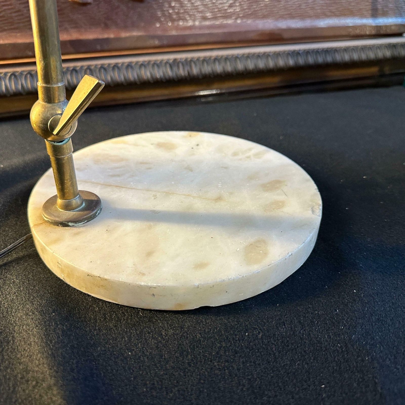 Lighting 1950 Arredoluce Attributed Mid Century Modern Brass And Marble Italian Desk Lamp photo