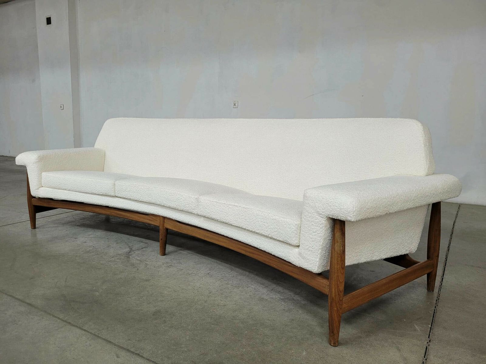 photo buy Tv Sofa In Teak White Bouclette By Johannes Andersen For Trensum, 1958