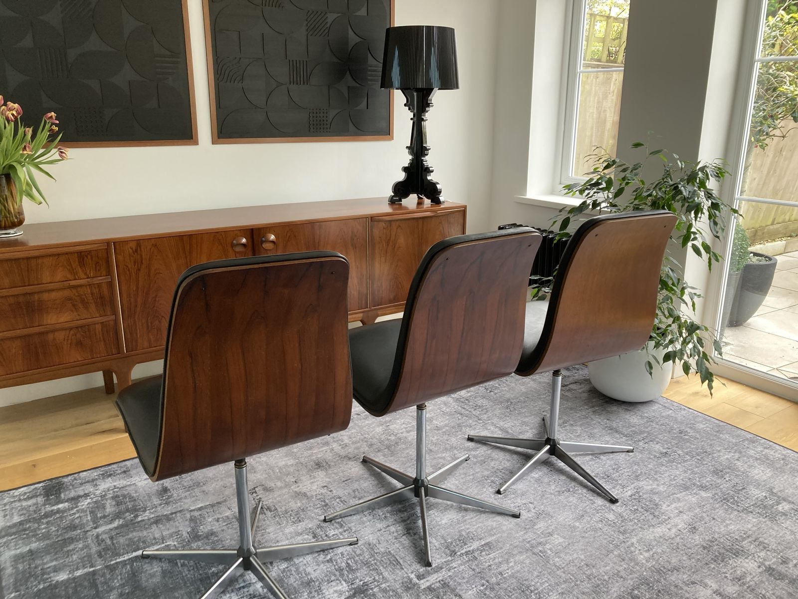Set Of 6 Swivel Dining Chairs By Robert Heritage For Archie Shine   1960s photo furniture
