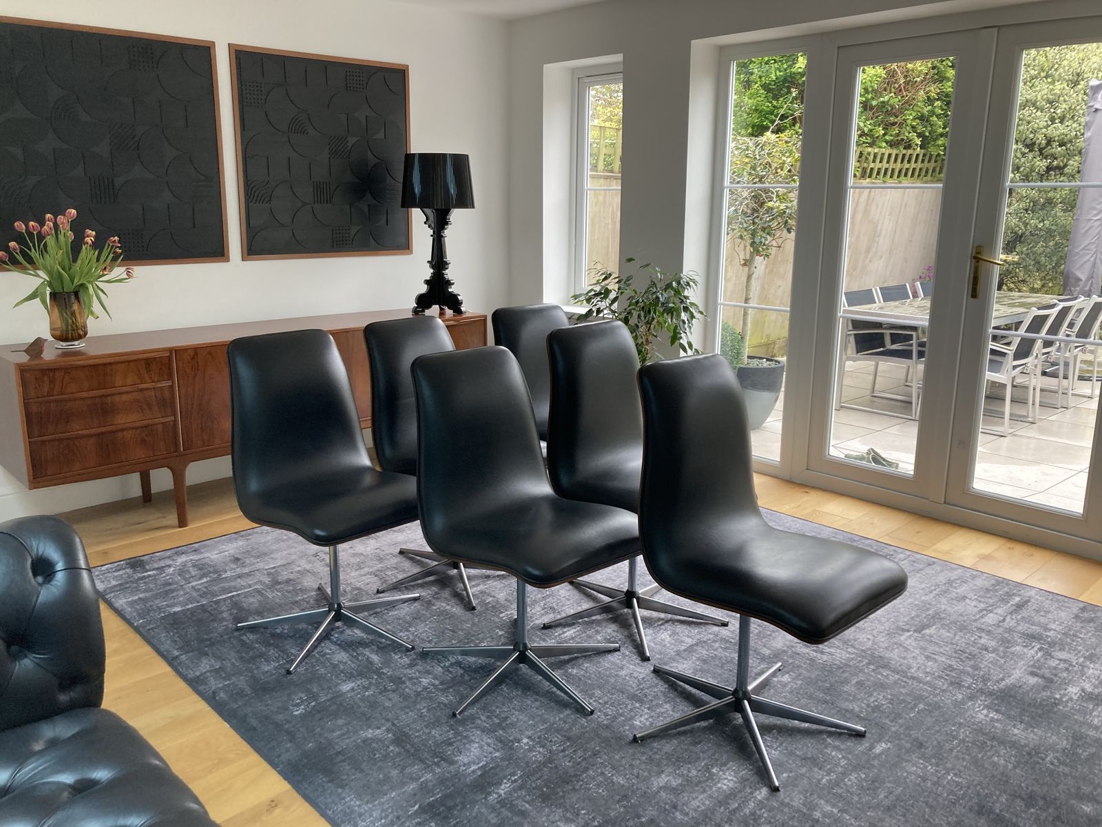 1500.0 Set Of 6 Swivel Dining Chairs By Robert Heritage For Archie Shine   1960s photo