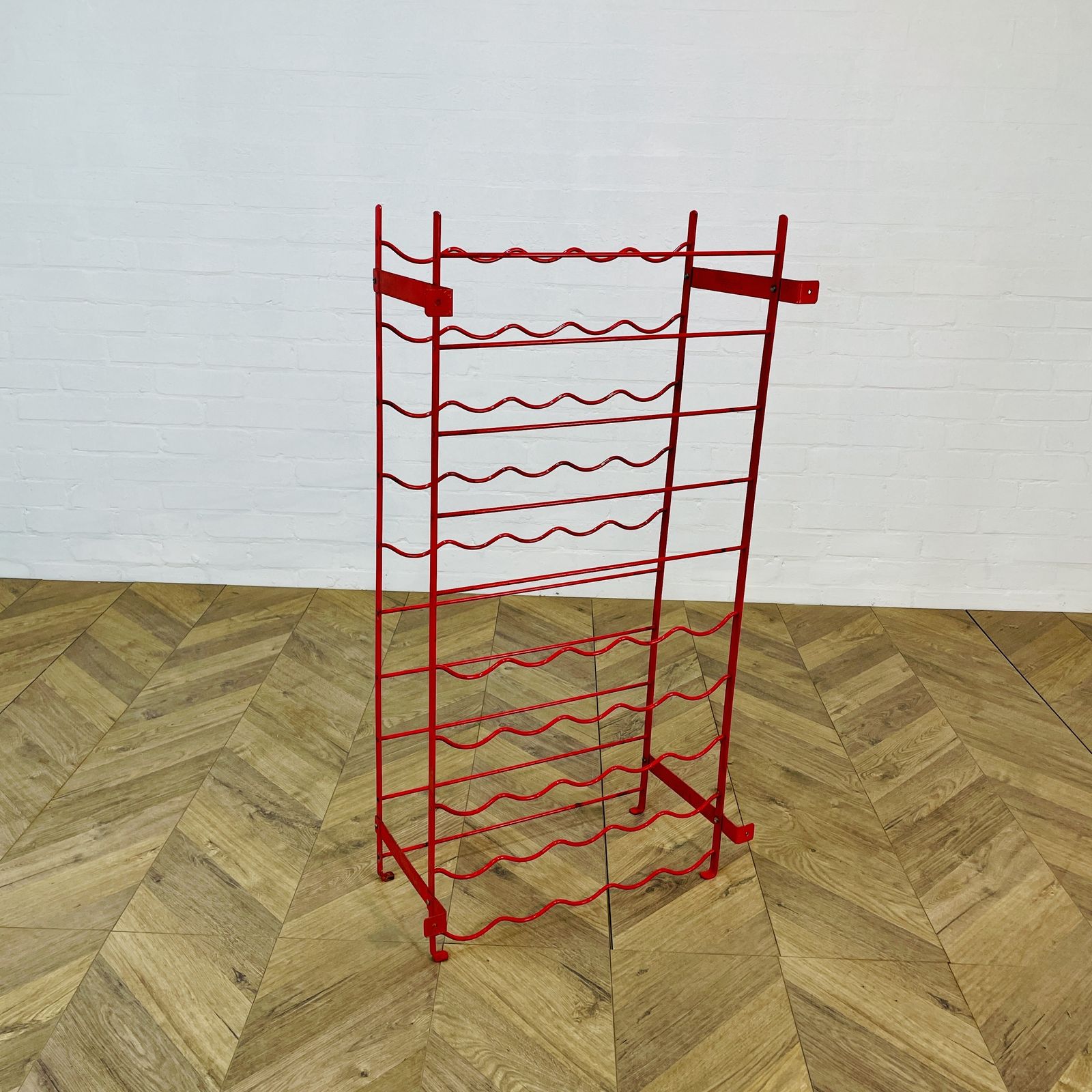 Vintage Red Metal, 50 Bottle Wine Rack By Herby, 1980s photo 225.0