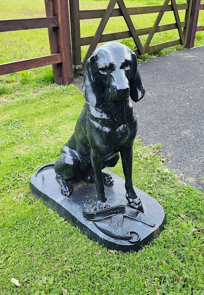 A Rare Pair Of 20th Century Animalier Cast Iron Hunting Dogs photo furniture