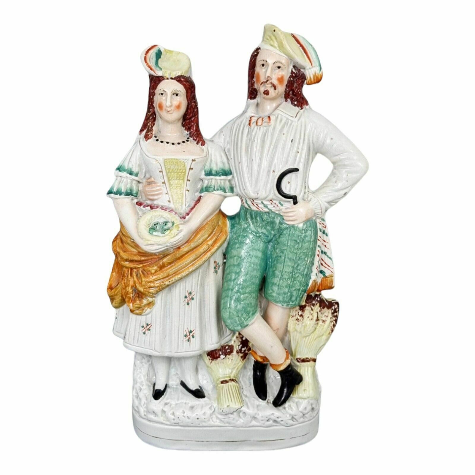 Large Victorian Staffordshire Pearlware Figure; Albanian Farmer And Wife Harvest photo furniture