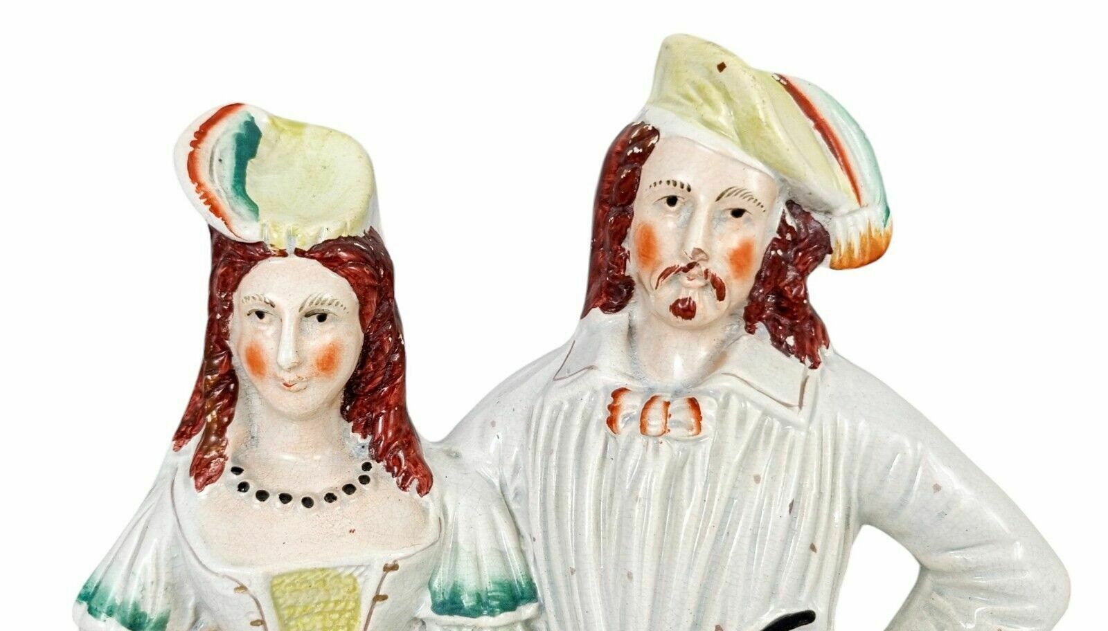 photo for sale Large Victorian Staffordshire Pearlware Figure; Albanian Farmer And Wife Harvest