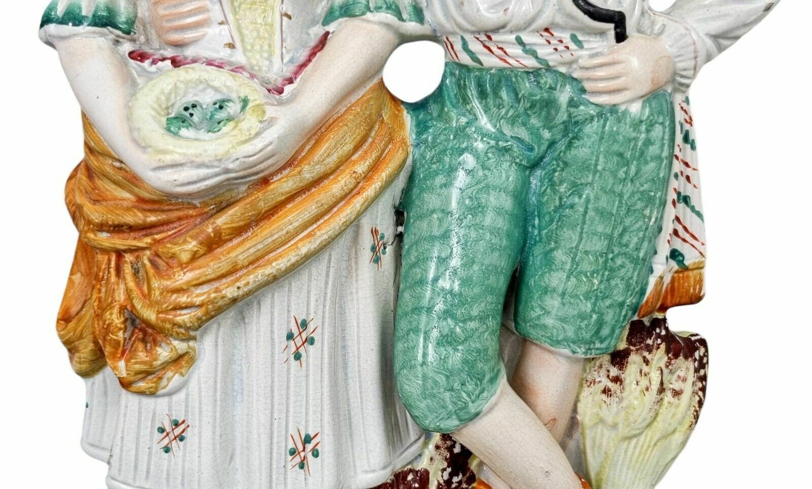 Home Decor Large Victorian Staffordshire Pearlware Figure; Albanian Farmer And Wife Harvest photo
