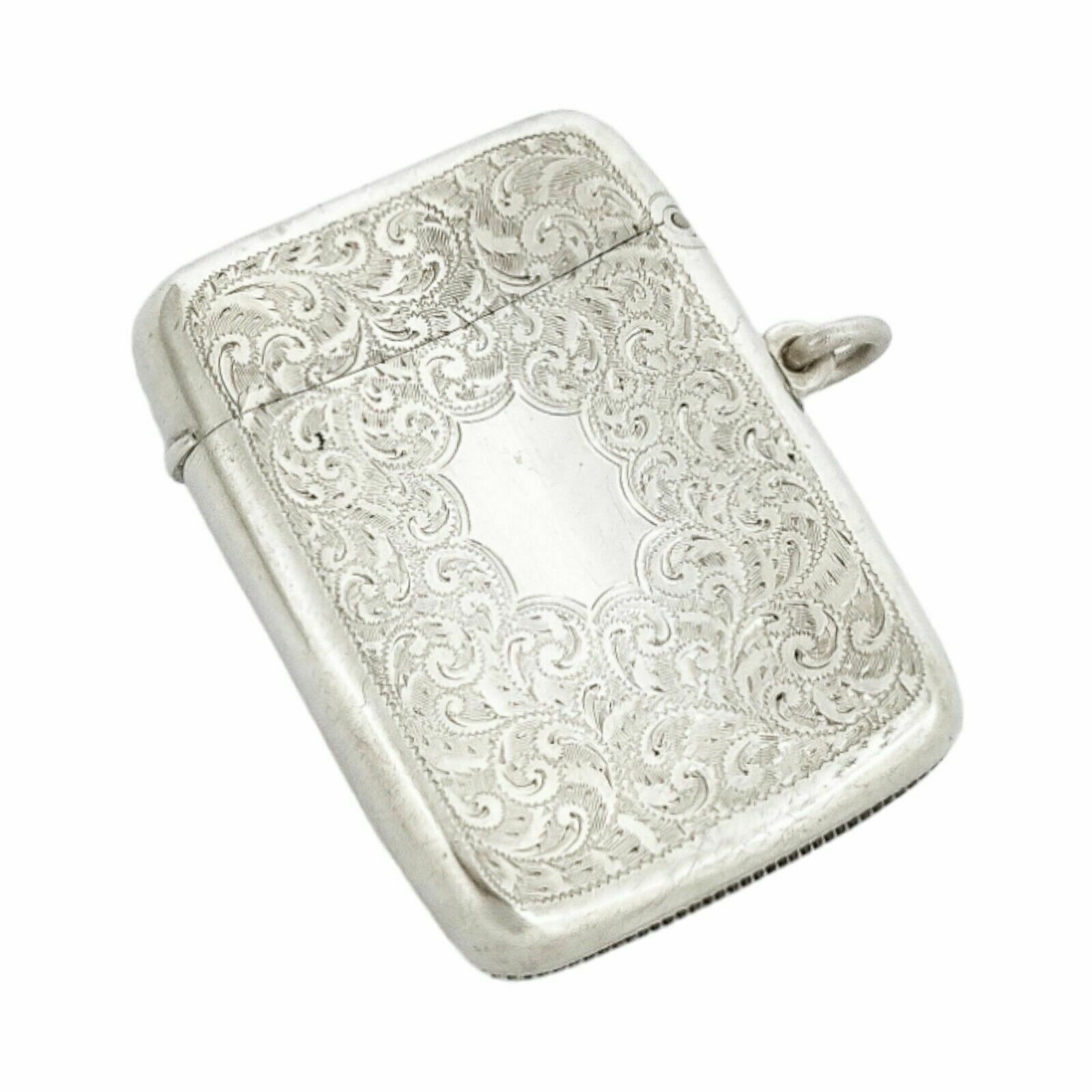 George V James Dixon Large Gilt Sterling Silver Vesta Case With Vacant Cartouche photo Home Decor