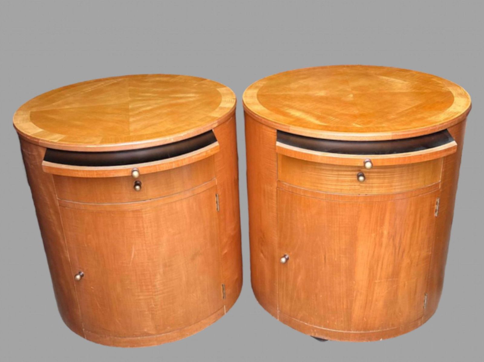 An Unusual Pair Of Art Deco Style Bedside/Side Tables photo furniture