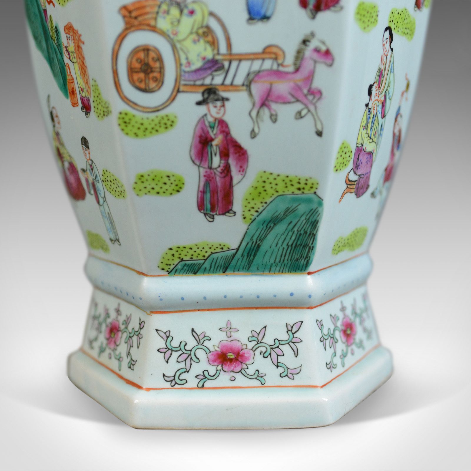 Mid 20th Century, Hexagonal, Baluster Vase, Chinese Ceramic Urn photo 495.0