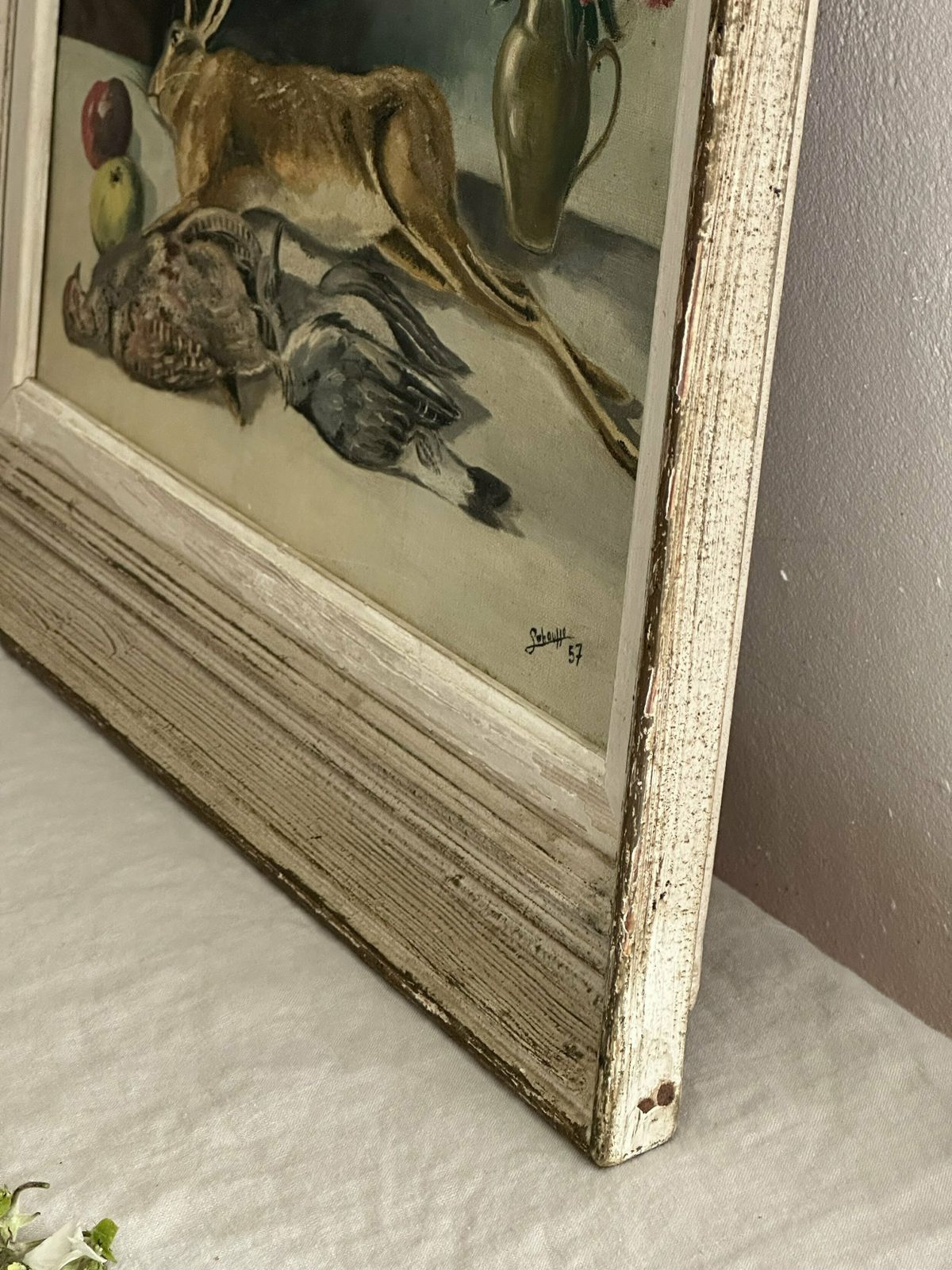 Pretty French Antique Still Life Oil Painting photo buy