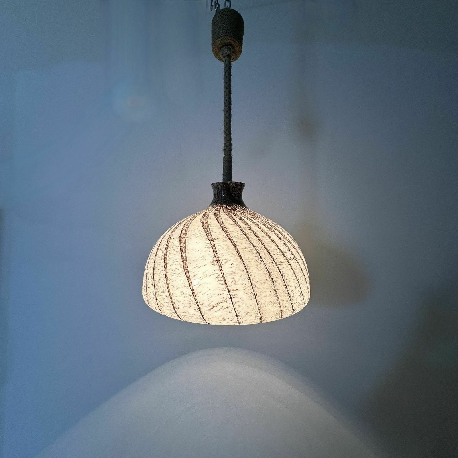 Doria Leuchten Glass Hanging Lamp , 1970s photo furniture
