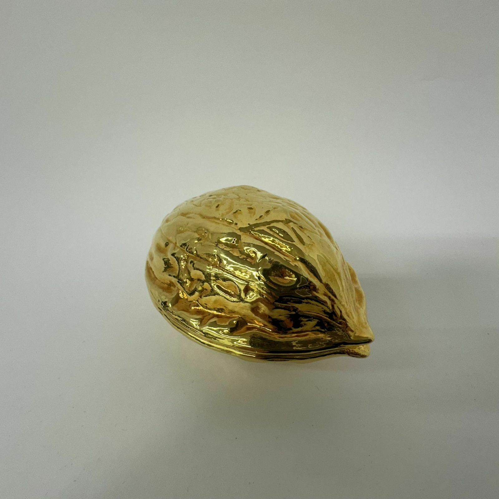 Vintage Gold Walnut Shaped Nut Cracker , 1970’s photo Home Decor
