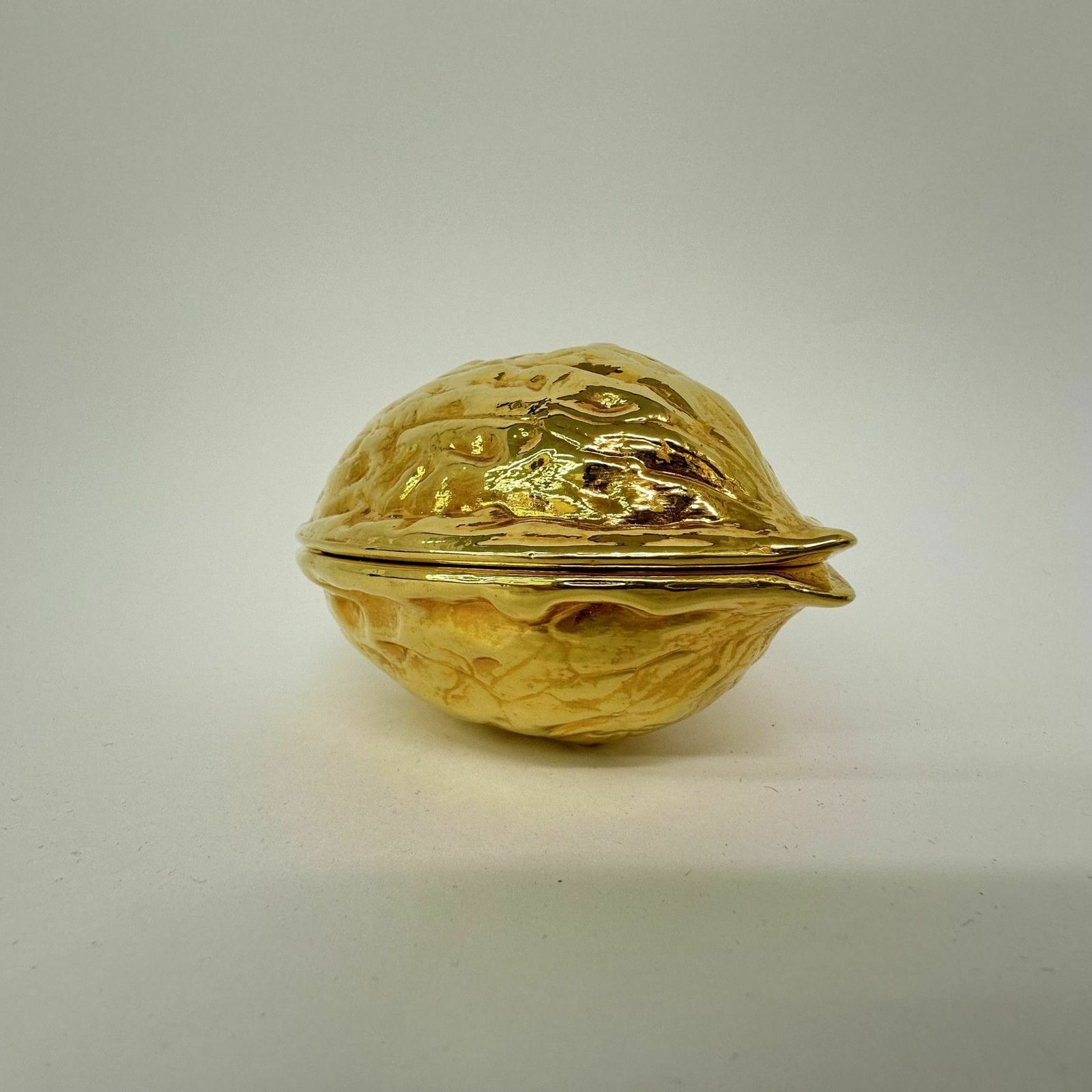 photo for sale Vintage Gold Walnut Shaped Nut Cracker , 1970’s