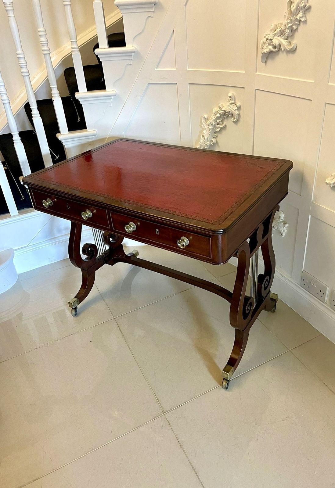 Superb Quality Antique 19th Century Mahogany Writing Desk photo Furniture