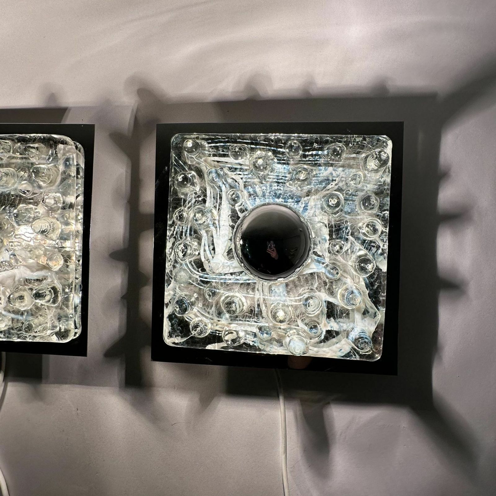 Set Of 2 Murano Glass Mazzega Wall Lamp , 1970’s photo for sale
