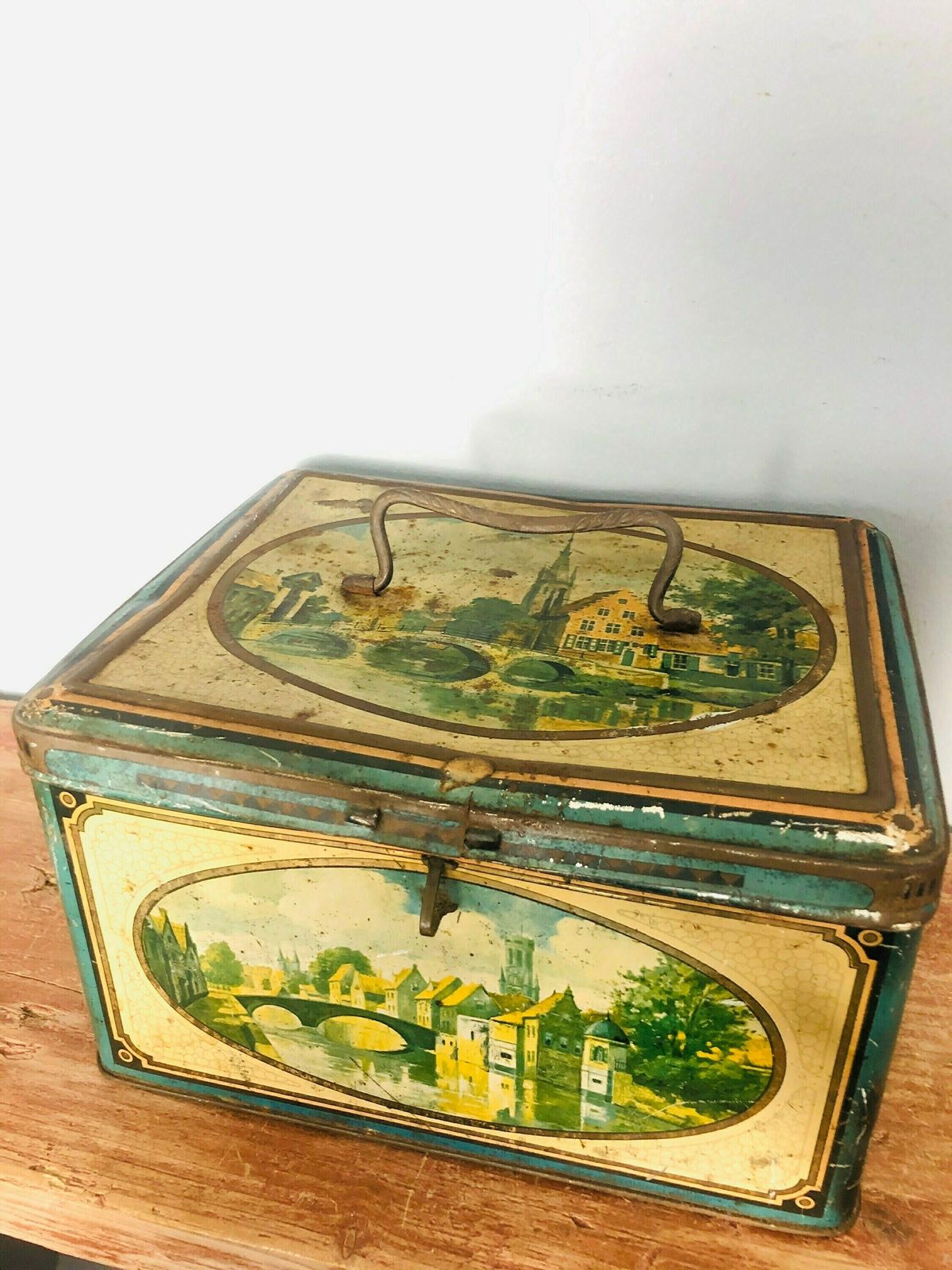 Wed J Bekkers & Zoon Advertising Tin Dutch Rare Antique Storage Chest photo buy