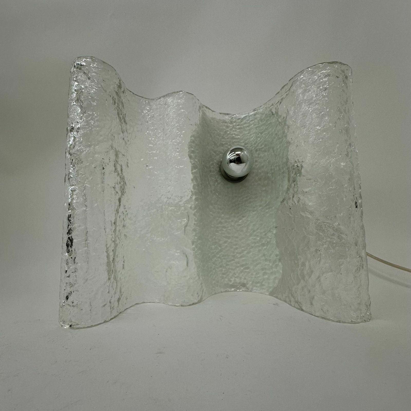 Kalmar Wave Ijsglas Tafellamp, Jaren 1970, Duitsland photo buy