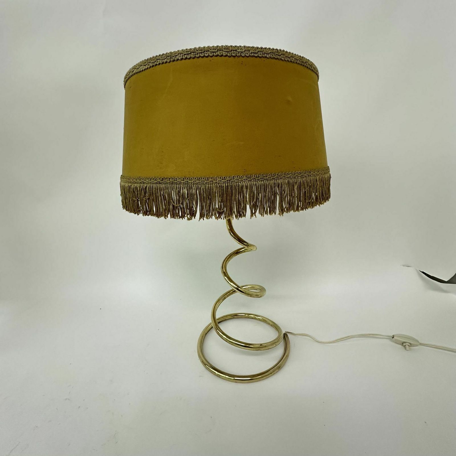 photo for sale Mid Century Messing Spiraal Tafellamp, Ca. Jaren 1950