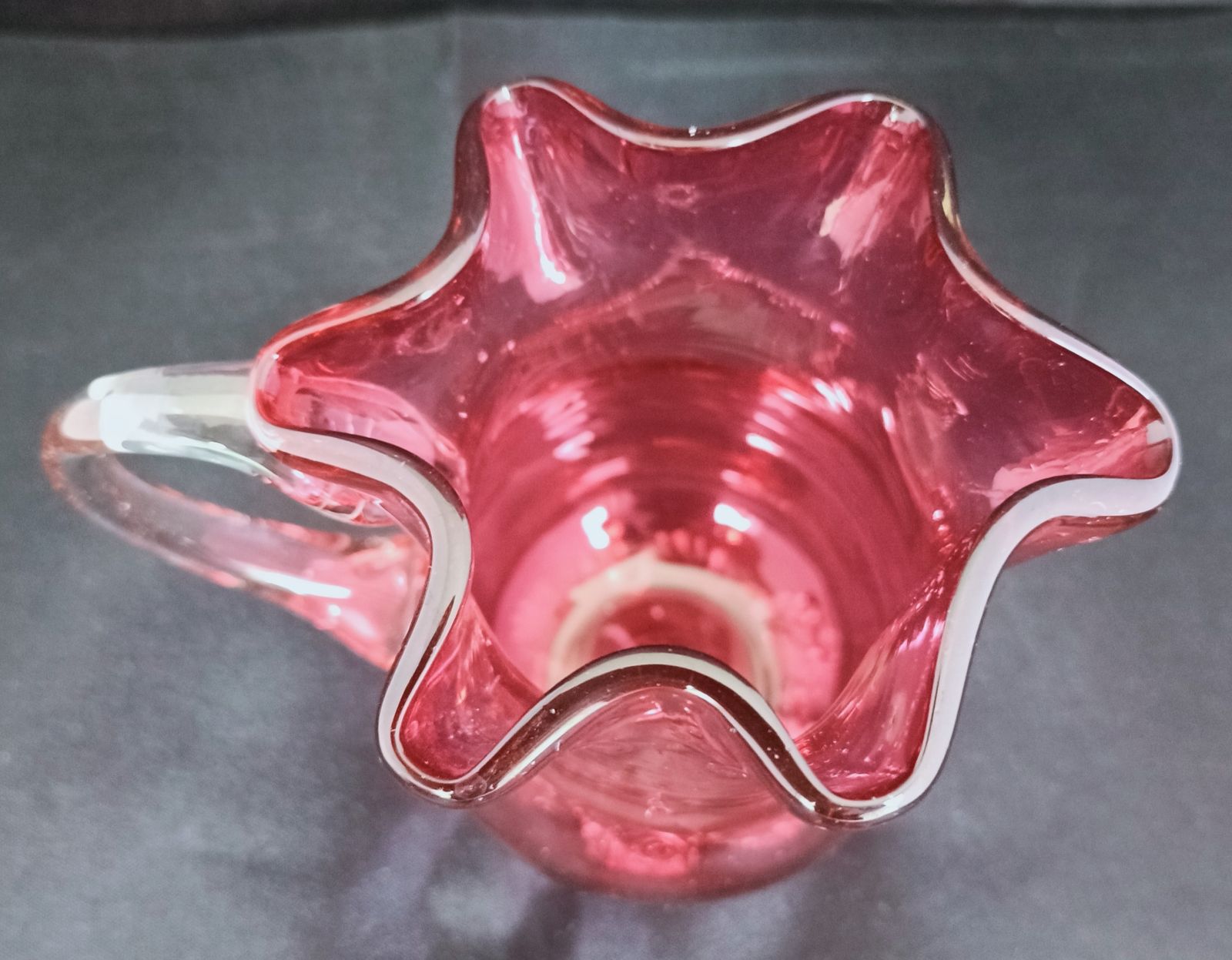 Victorian Cranberry Glass Cream Jug photo 150.0