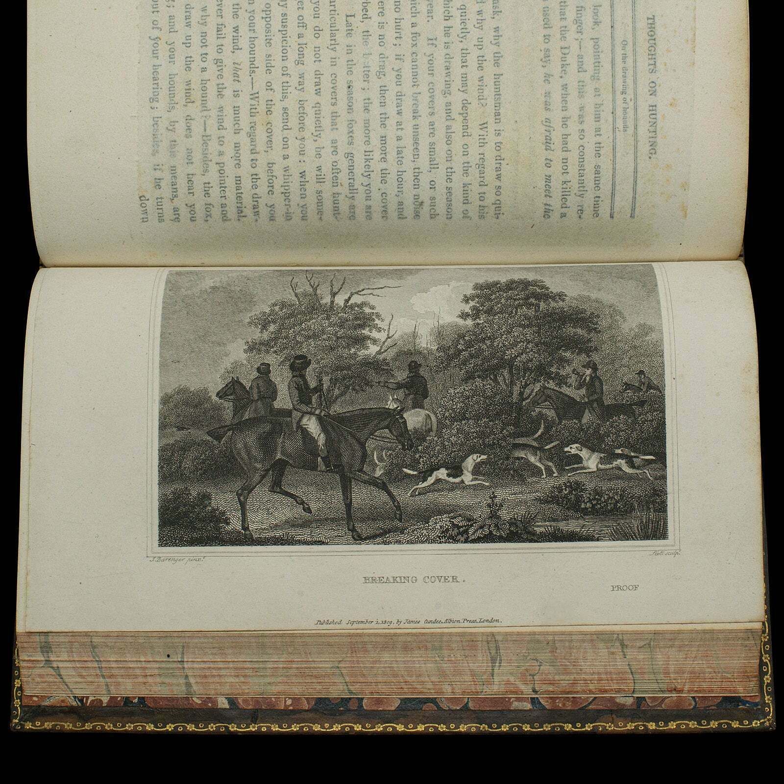 Home Decor Antique Book, Thoughts On Hunting By William Beckford, English, Georgian, 1810 photo