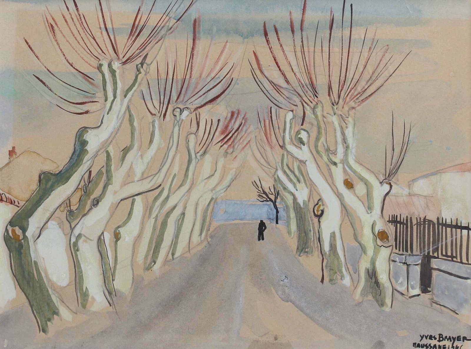 'Row Of Plane Trees In Winter   Maussane Les Alpilles' By Yves Brayer (1946) photo furniture