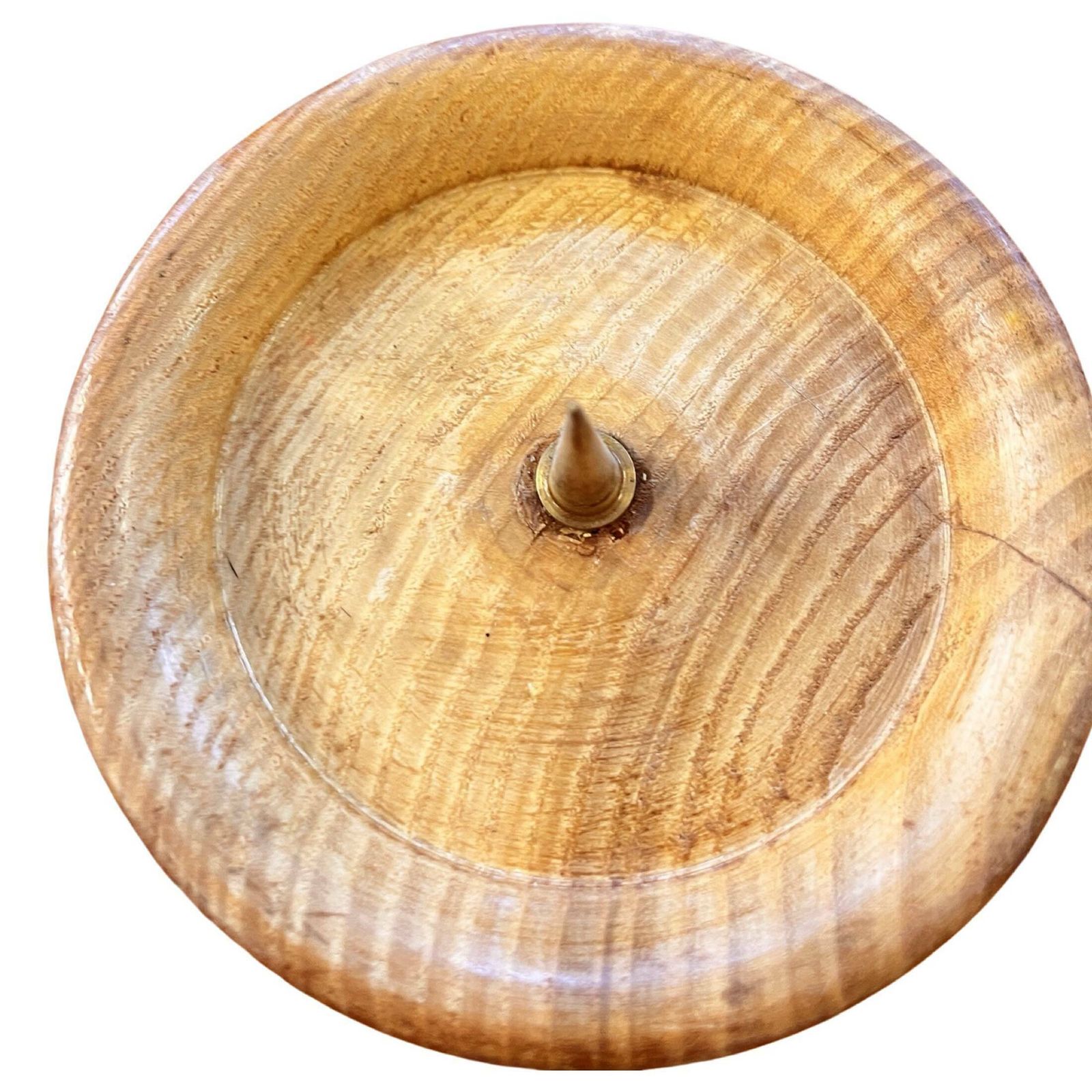 Large Wooden Turned Candle Holder Belgium, 1970s. photo for sale