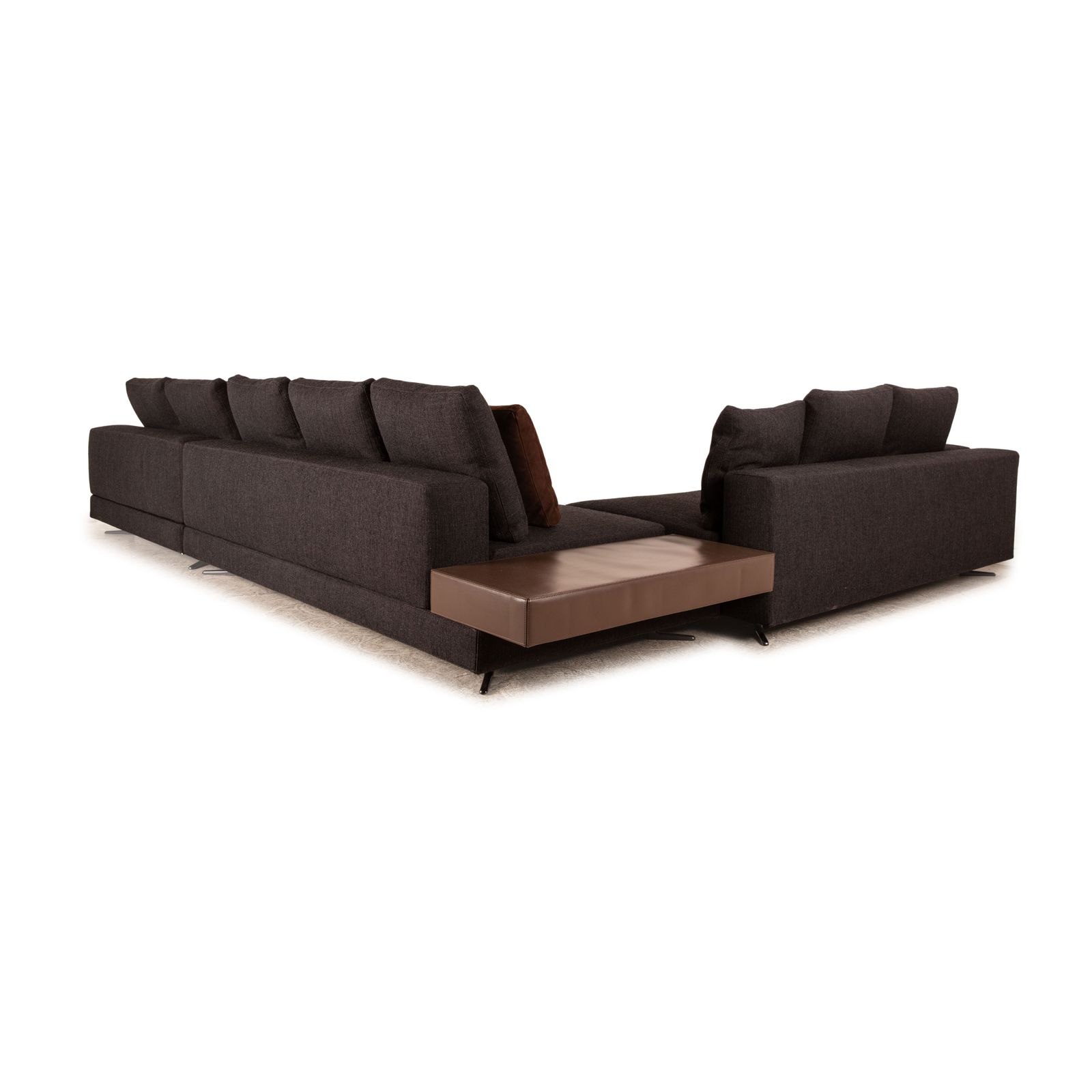 Minotti White Fabric Corner Sofa Grey photo vintage
