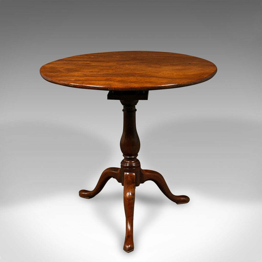 Antique Tilt Top Table, English, Occasional, Birdcage Mount, Georgian, C.1750 photo for sale