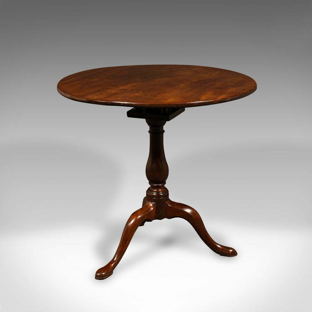 Antique Tilt Top Table, English, Occasional, Birdcage Mount, Georgian, C.1750 photo vinterior