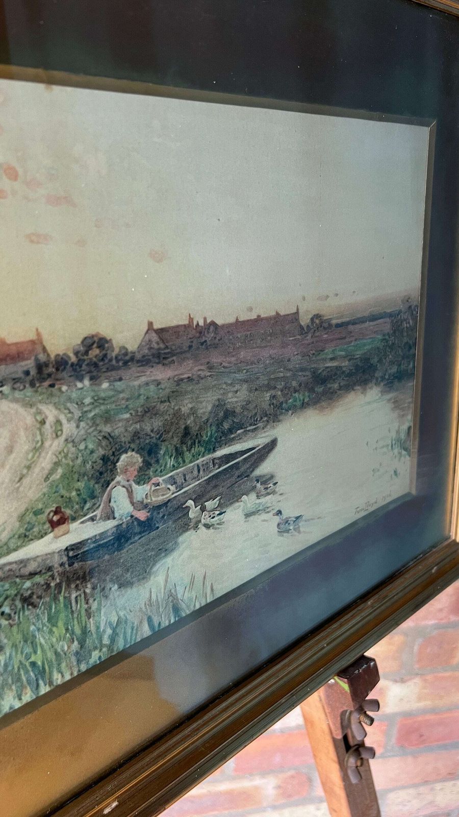 Impressive Quality Vintage Lithograph Of 1906 Thomas James Lloyd Countryside Landscape Painting photo 119.0