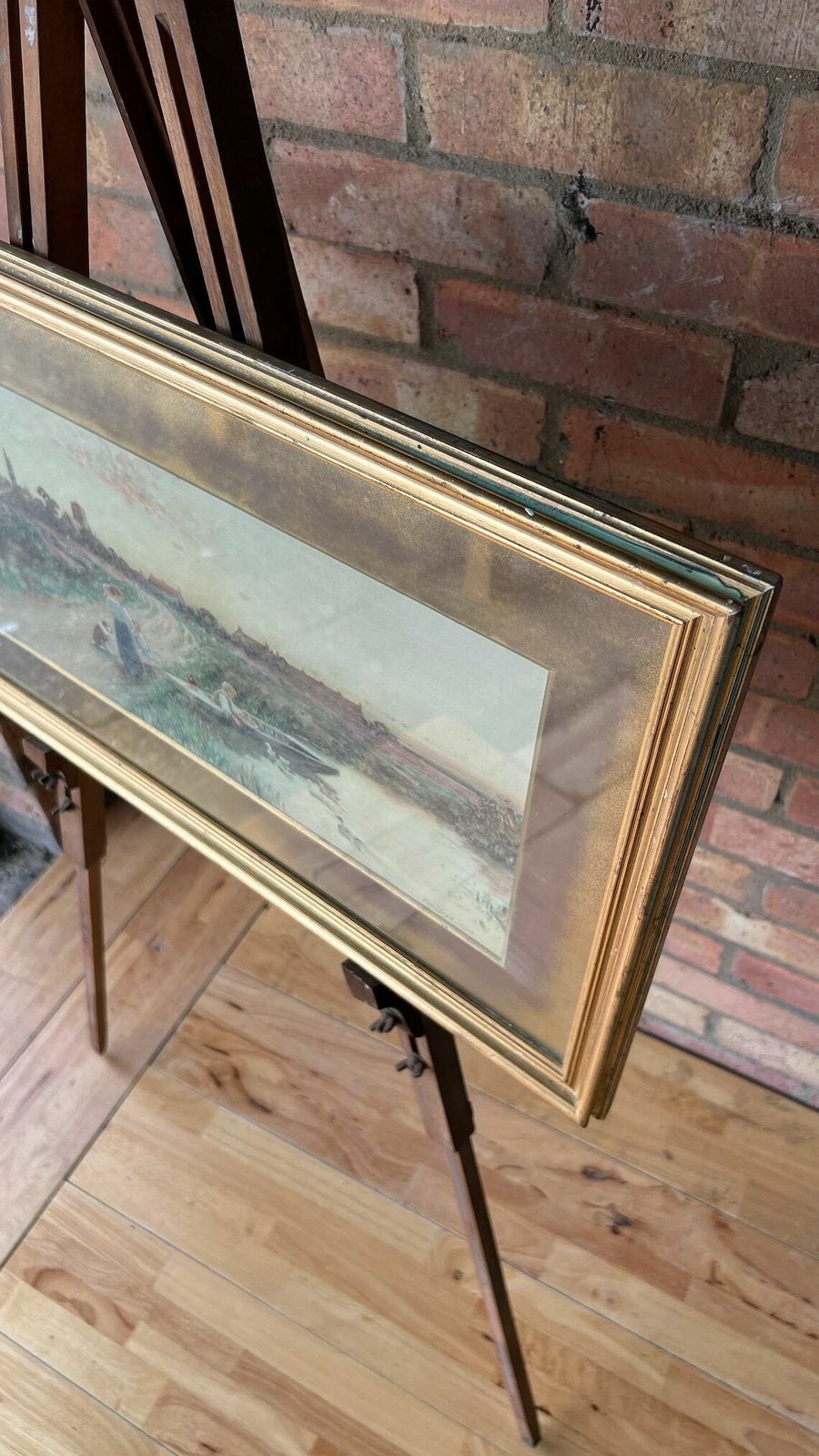 photo furniture Impressive Quality Vintage Lithograph Of 1906 Thomas James Lloyd Countryside Landscape Painting
