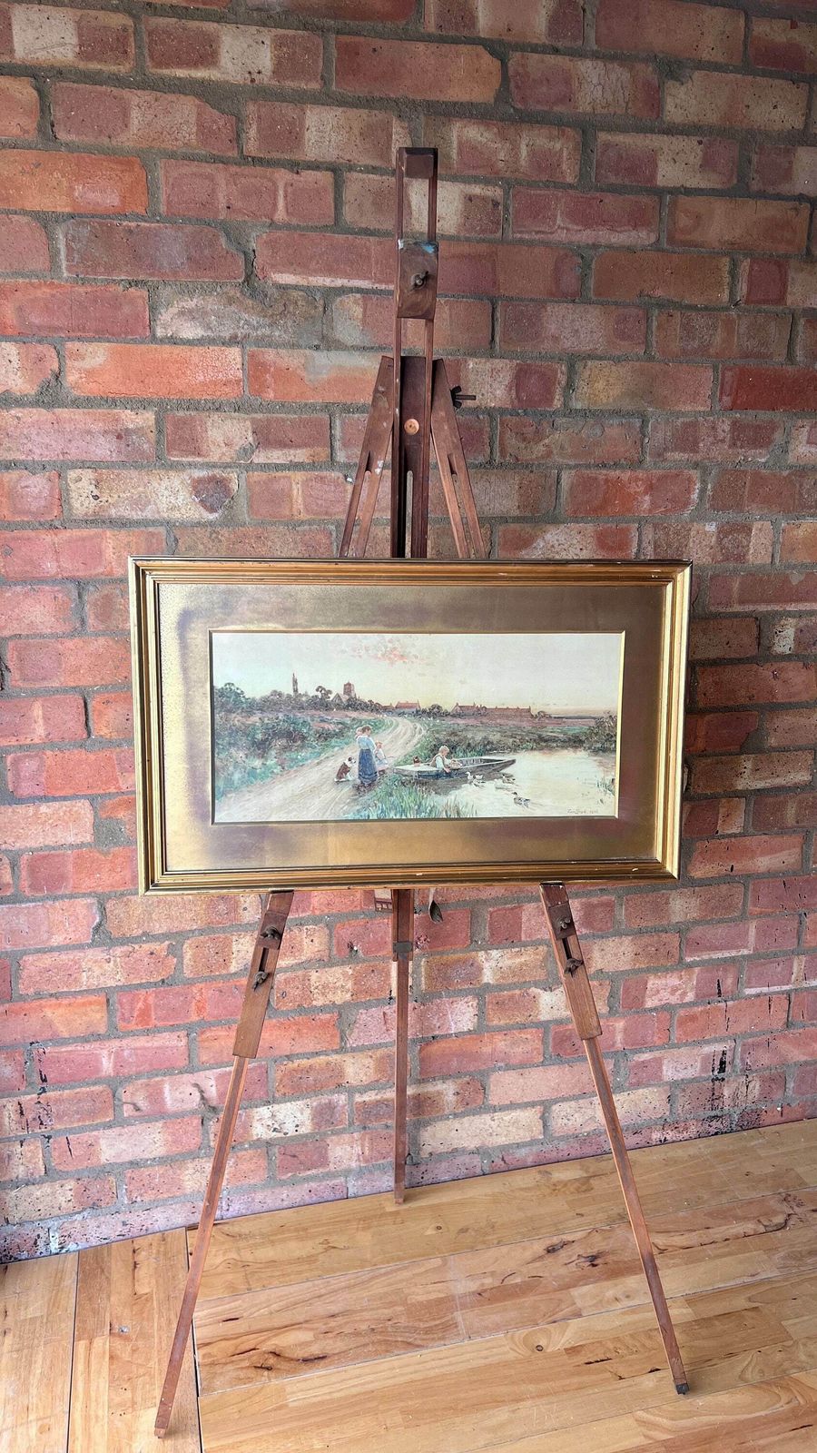 photo for sale Impressive Quality Vintage Lithograph Of 1906 Thomas James Lloyd Countryside Landscape Painting