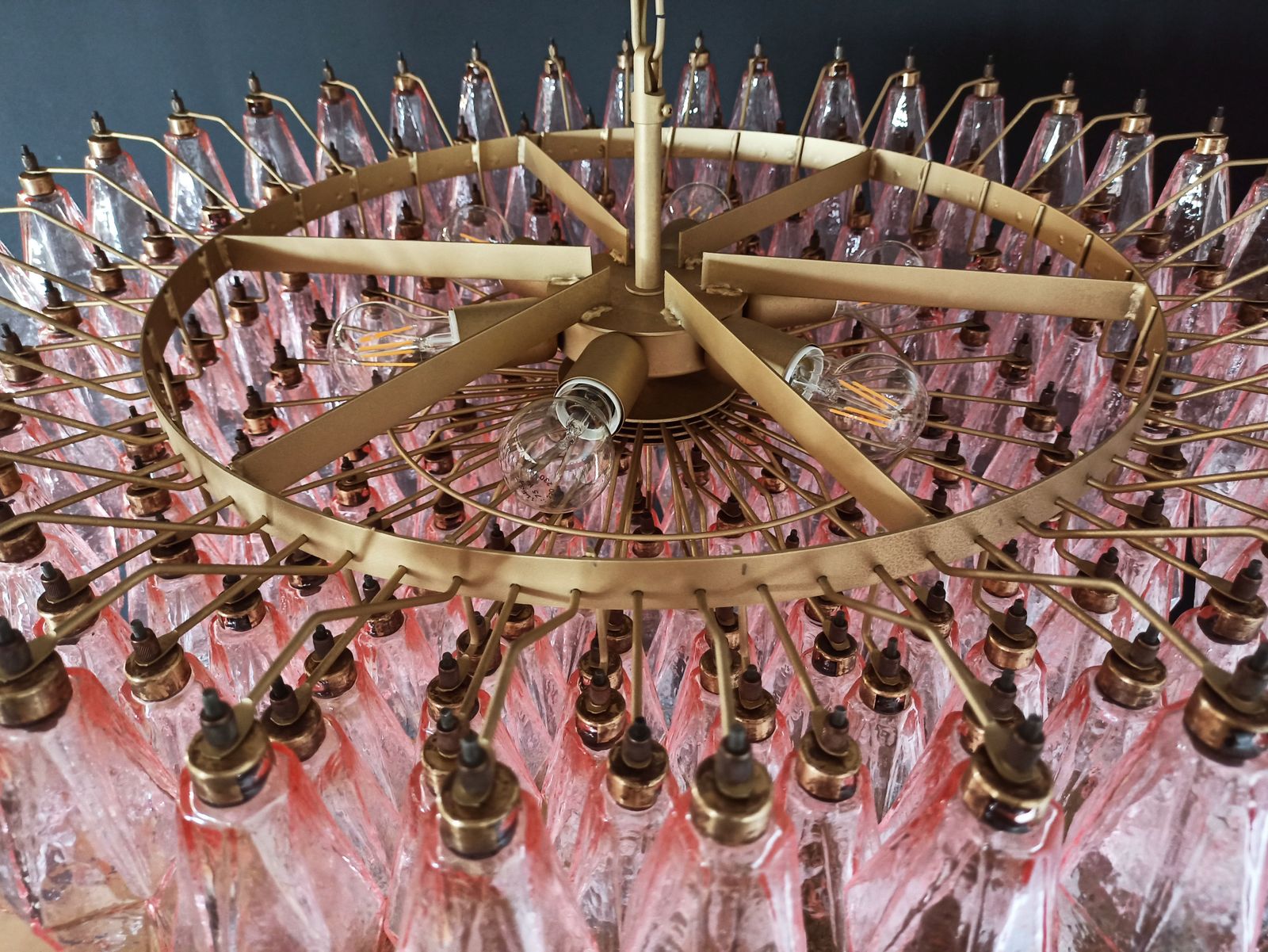 photo buy Amazing Murano Glass Candelier   185 Pink Poliedri