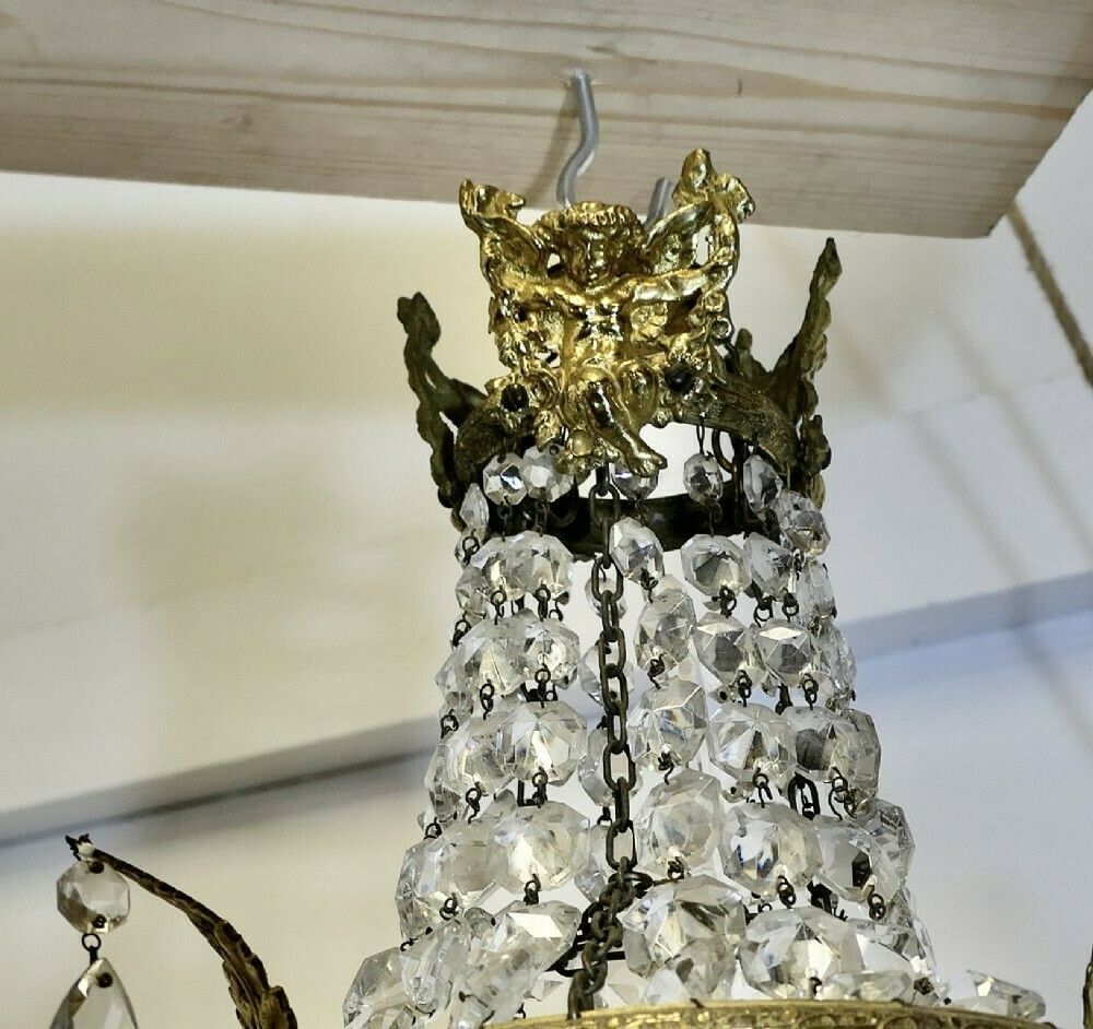 A Pair Of French Empire Style Tent And Waterfall Chandeliers photo buy
