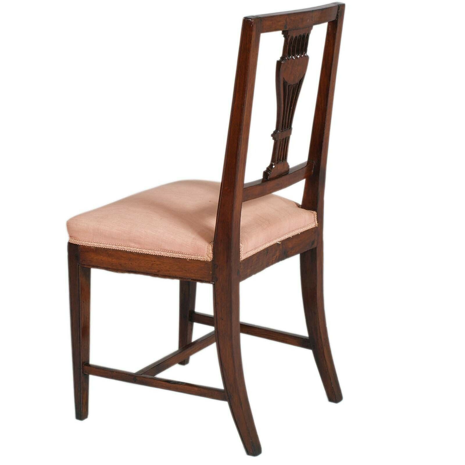 Set Of 6 Asolane Biedermeier Chairs In Walnut, Lyre Shaped Back, Hand Carved photo 6000.0
