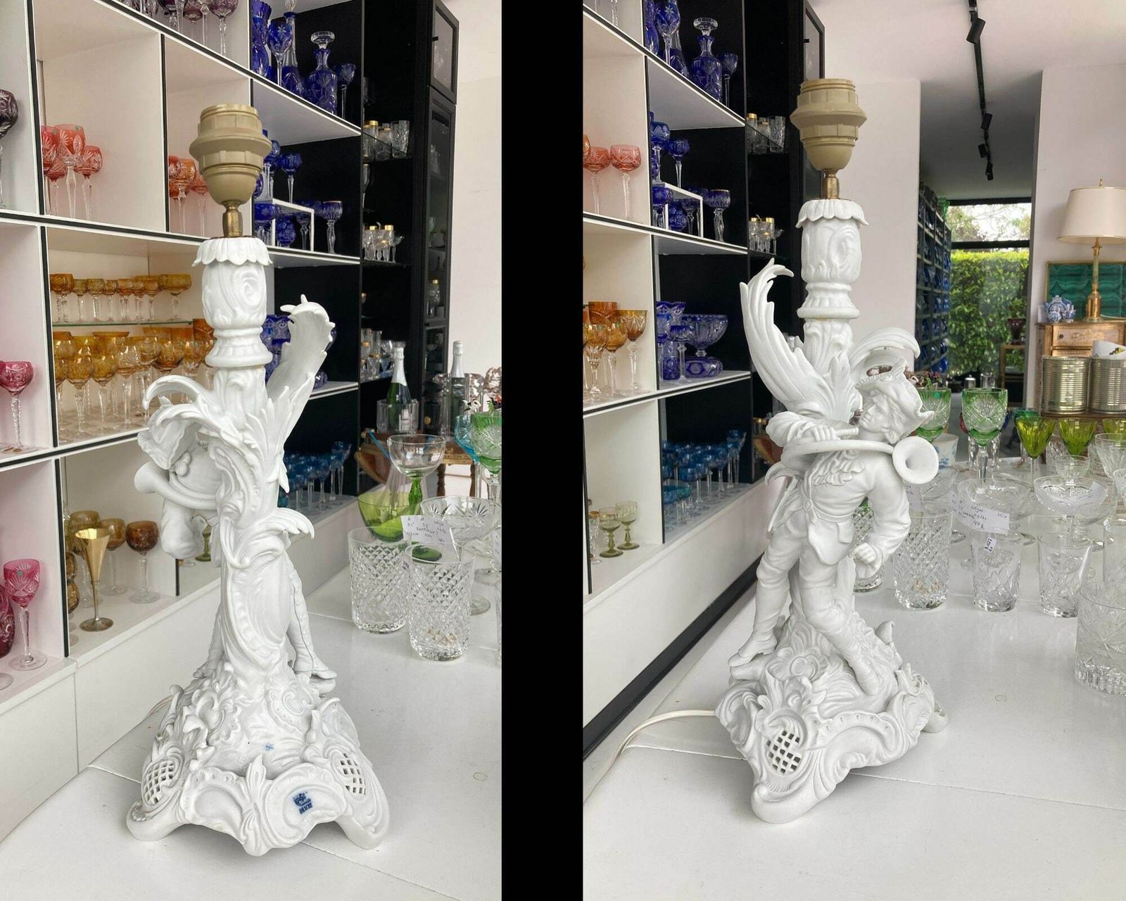 Biscuit Porcelain Figurine Lamp | Xxl | Made In Germany | Signed | 1pcs photo buy