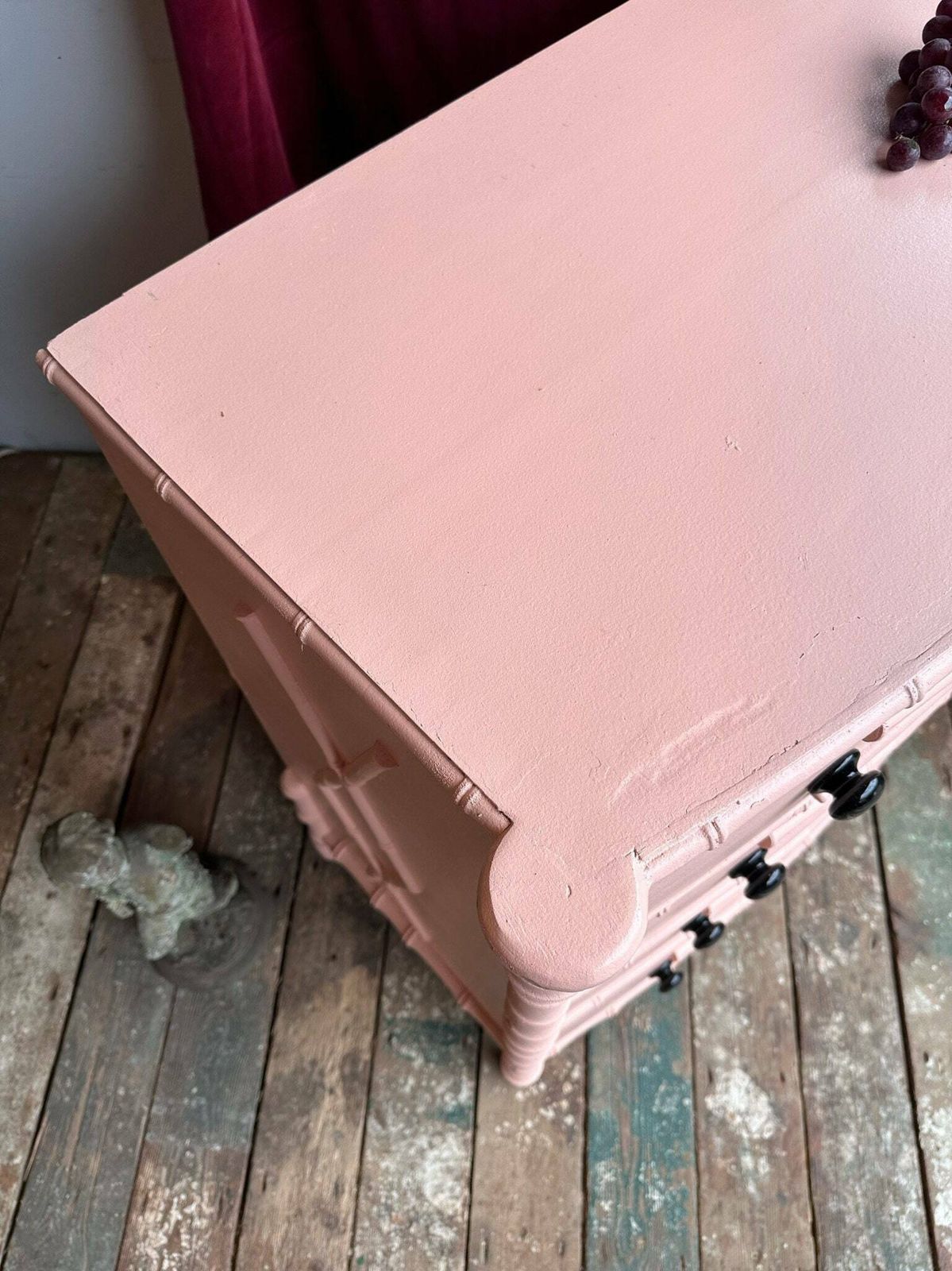 photo for sale Beautiful Faux Bamboo Hand Painted Regency Style Chest Of Drawers Using Reclaimed Antique Pieces Dated C.1800   1950s