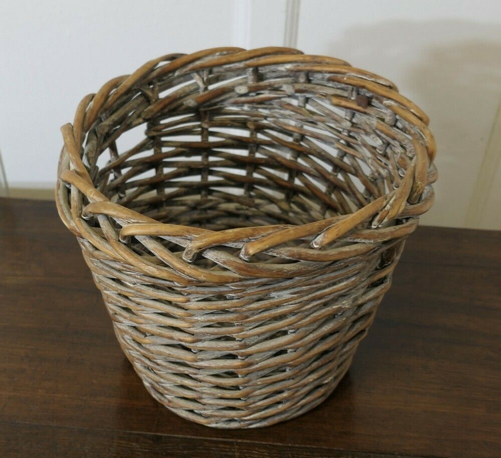 Antique Wicker Waste Paper Basket photo furniture