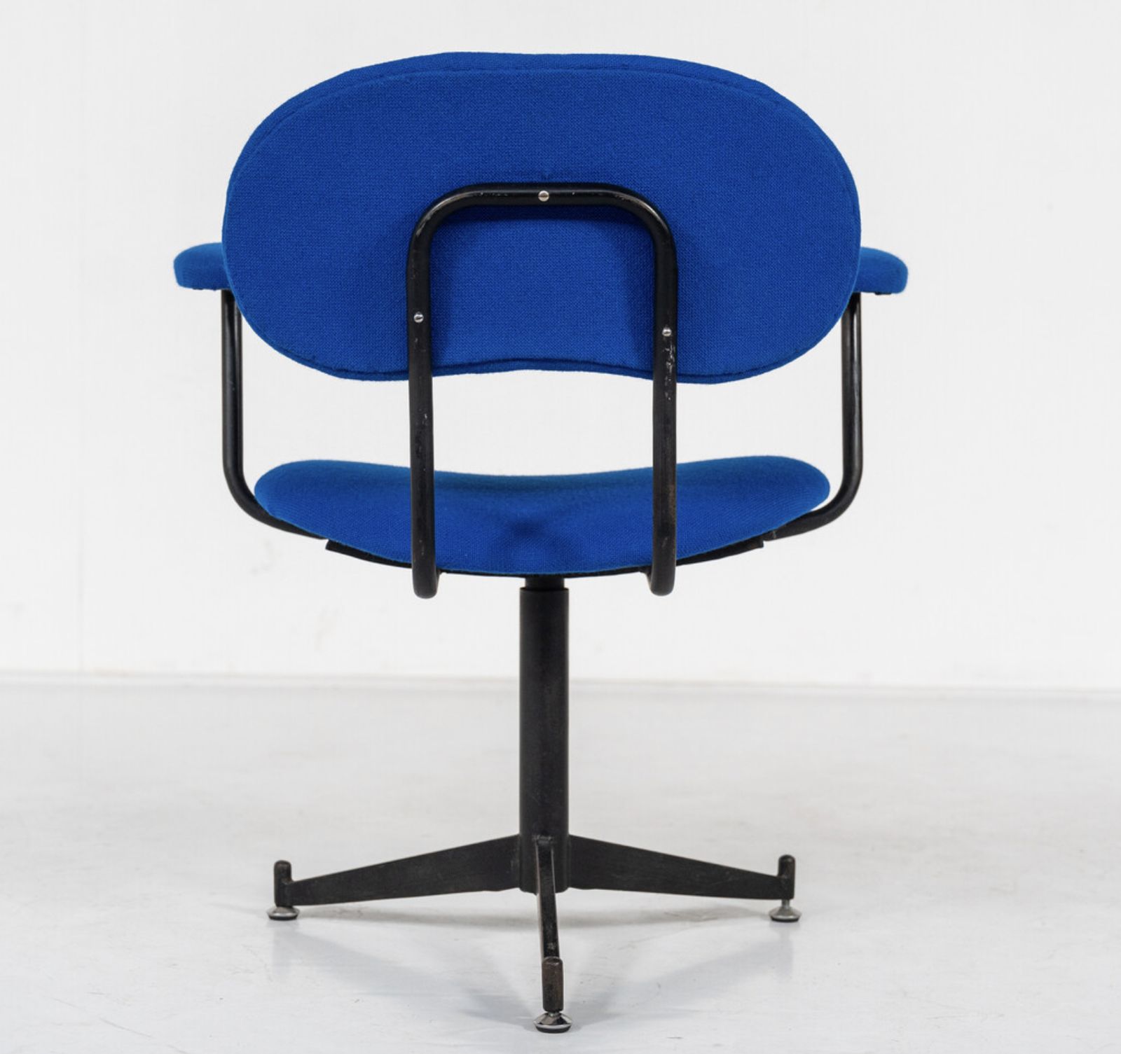 Mid Century Modern Bleu Swivel Desk Chair photo for sale