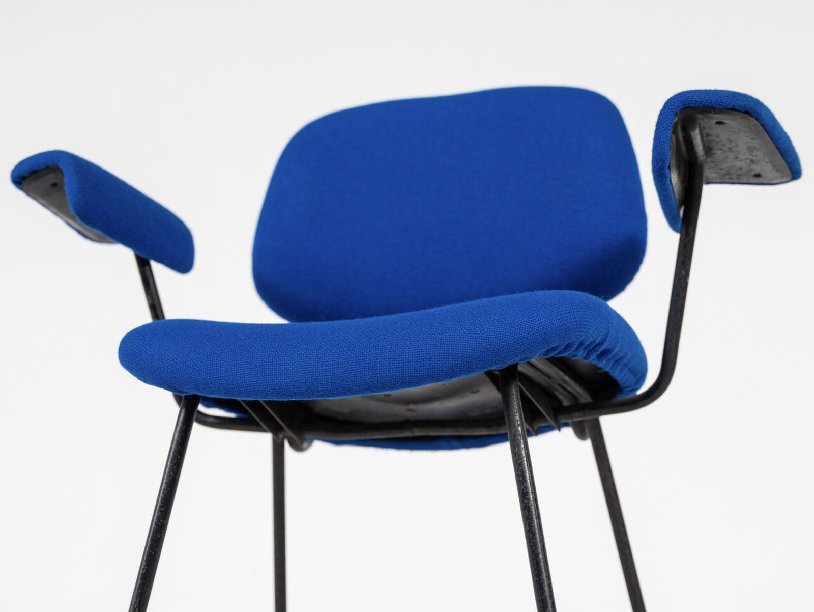 Mid Century Modern Bleu Swivel Desk Chair photo vintage