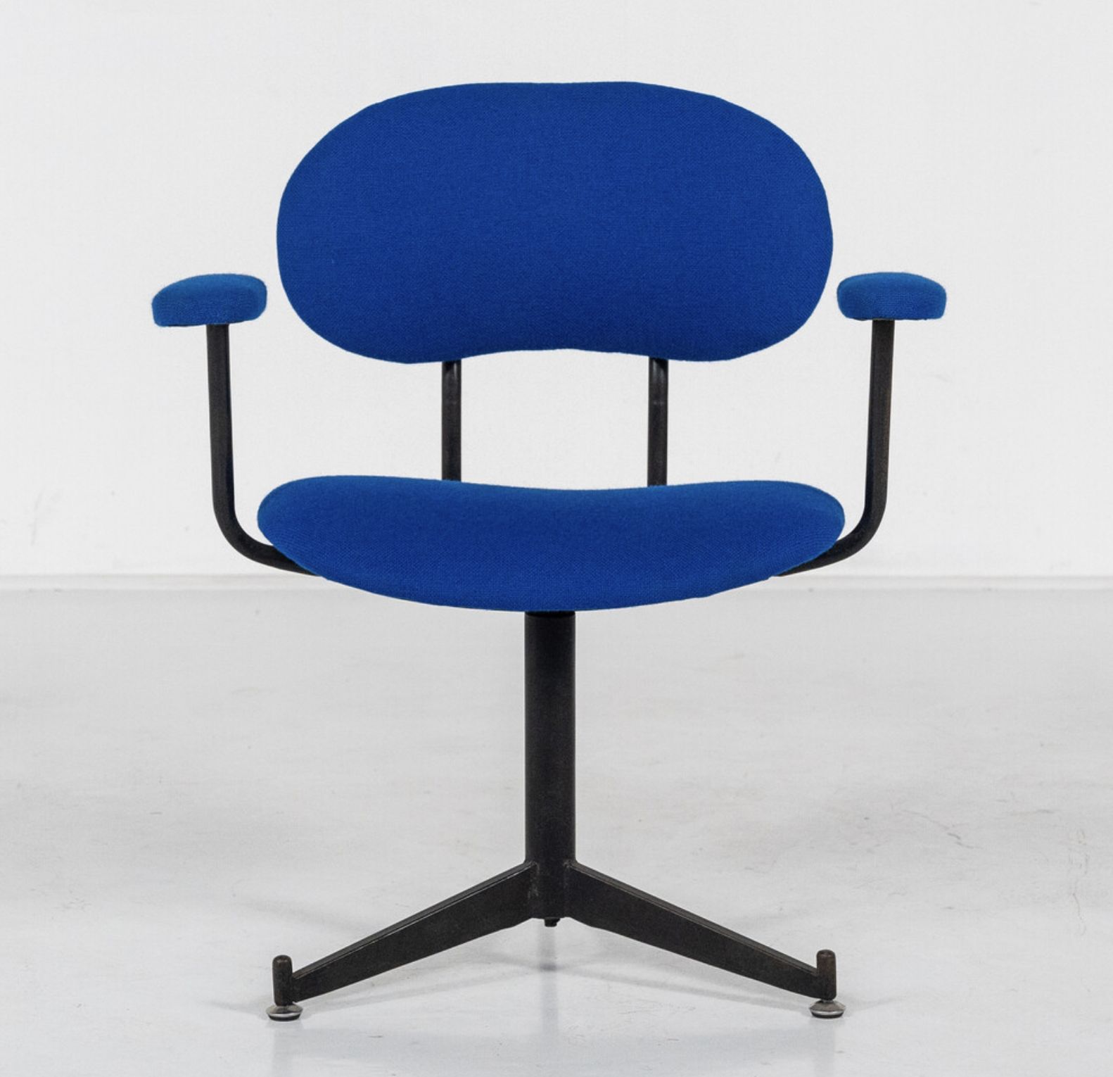Furniture Mid Century Modern Bleu Swivel Desk Chair photo