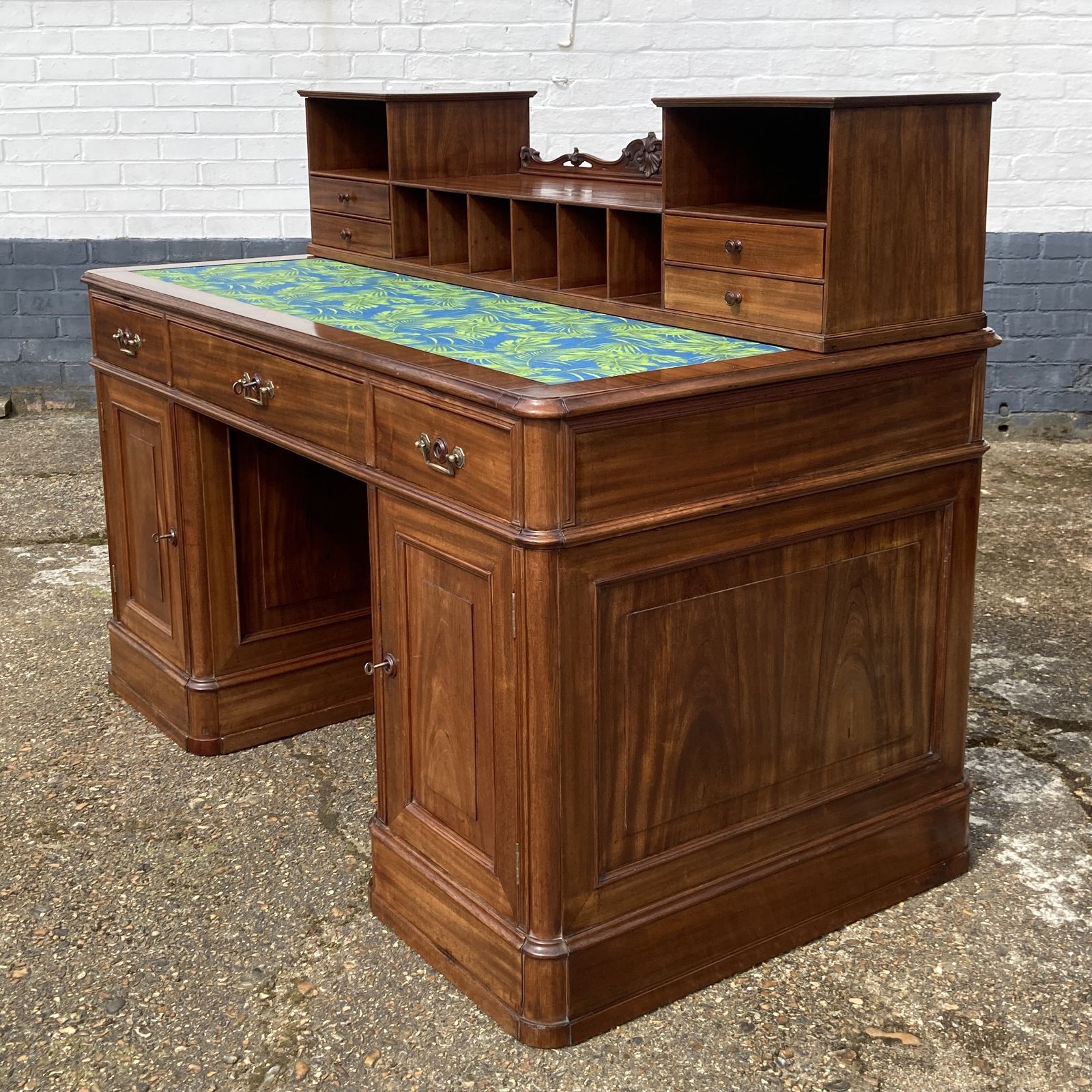 Italian Mahogany Pedestal Desk, Circa 1850 photo 8000.0